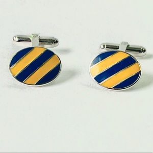 Sterling Silver Enamel Hinged Cufflinks